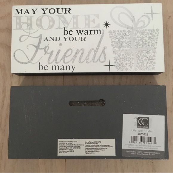 🌟Holiday Wood Decor White/Silver sign table/wall - Picture 2 of 3